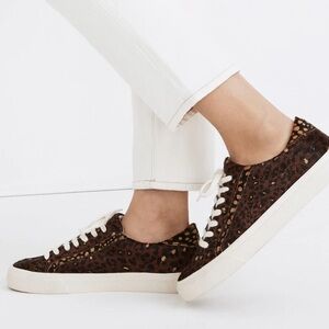 Madewell Sidewalk Low-Top Sneakers in Painted Leopard